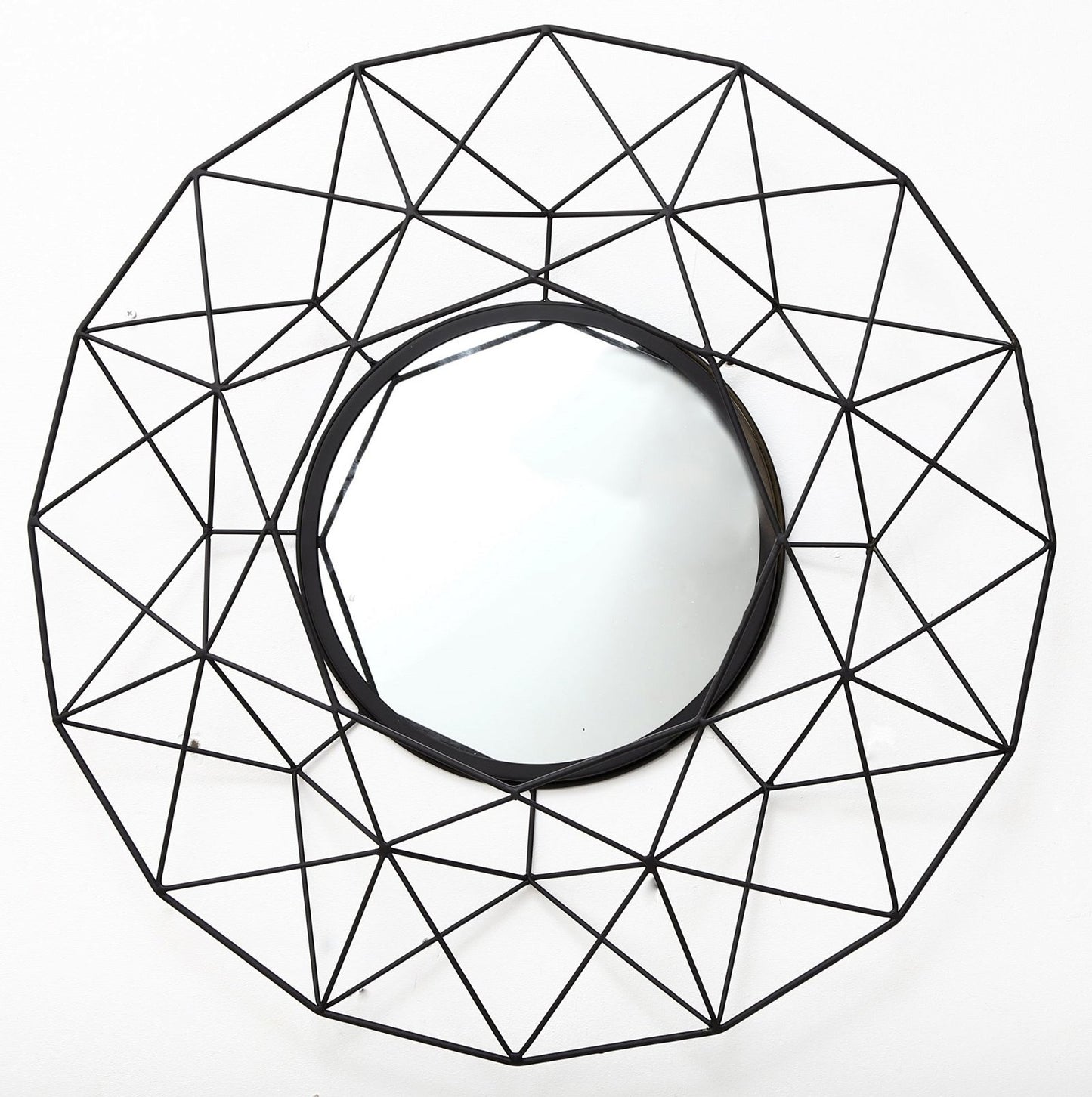 Geometric Mirror in Black 64cm