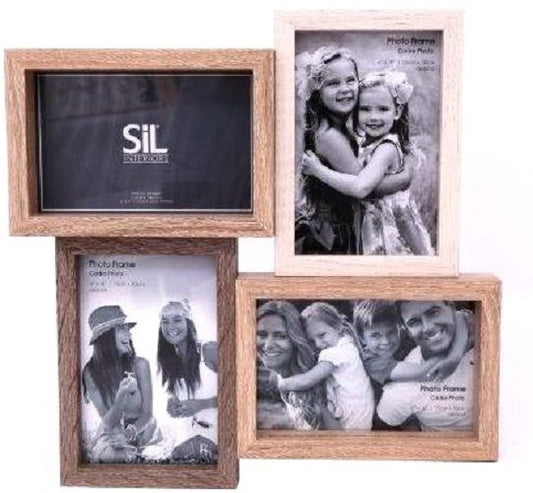 Wooden Quad Photo Frame 31cm