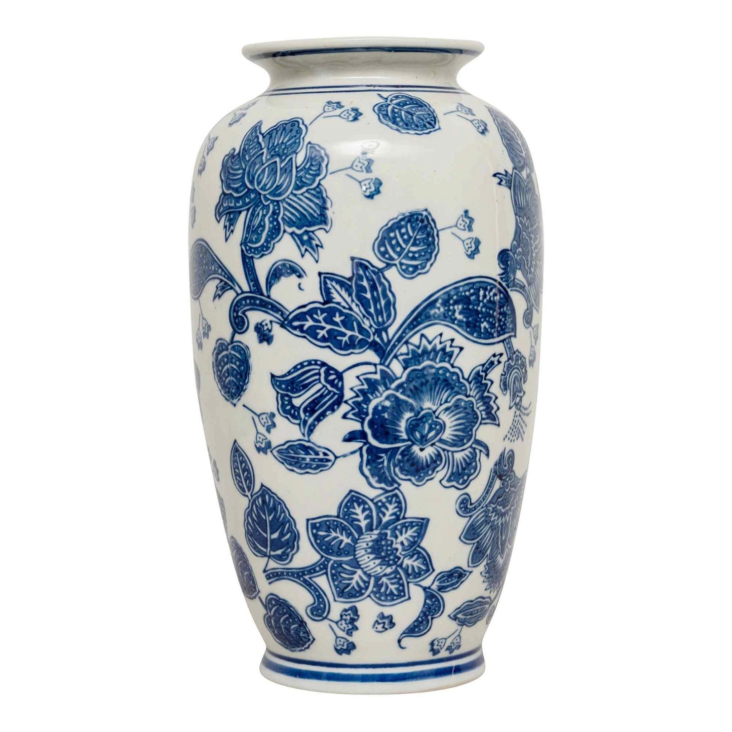 Anemone Blue & White Urn Vase, 31.5cm