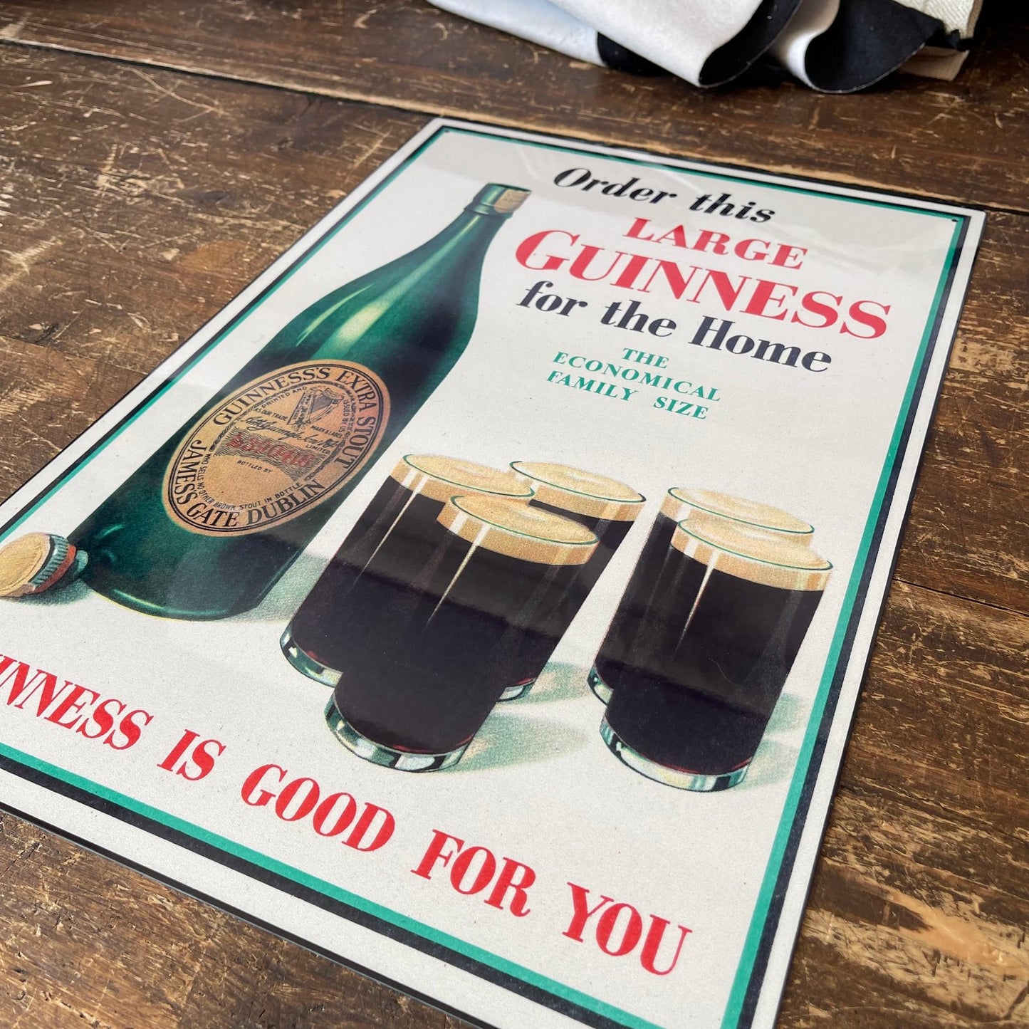 Vintage Metal Sign - Retro Advertising, Large Guinness For Home