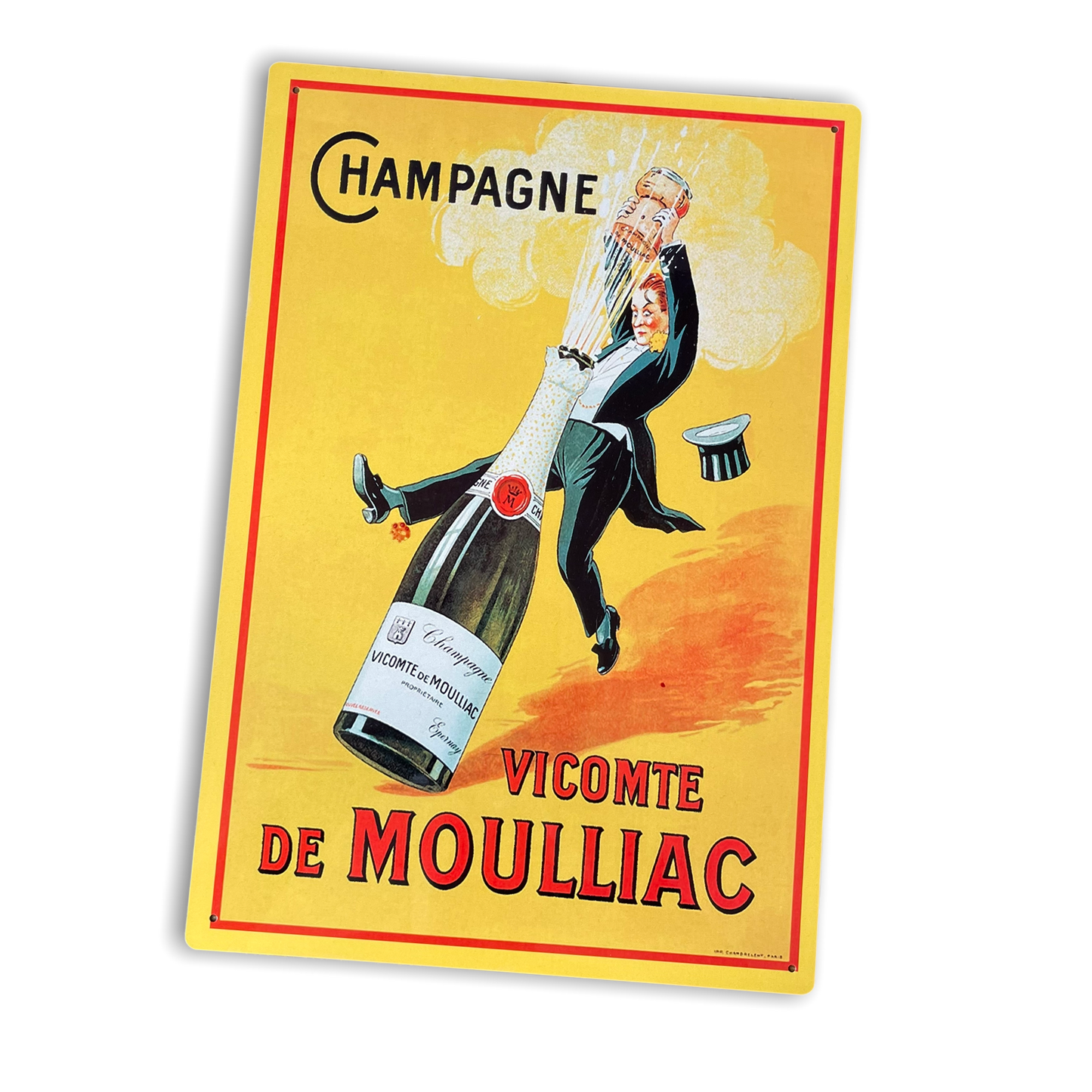 Vintage Metal Sign - Retro Advertising Champagne Vicomte De Moulliac Sign