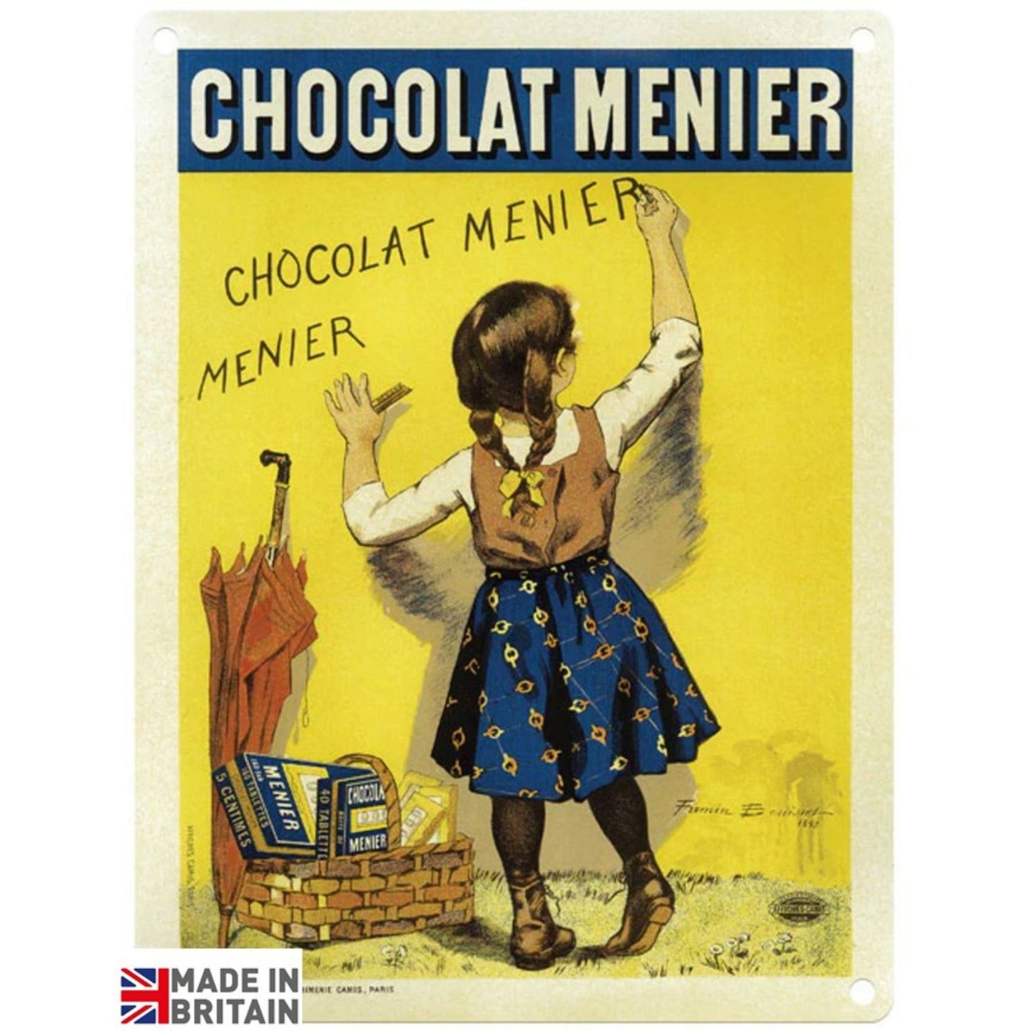 Small Metal Sign 45 x 37.5cm Vintage Retro Chocolat Menier