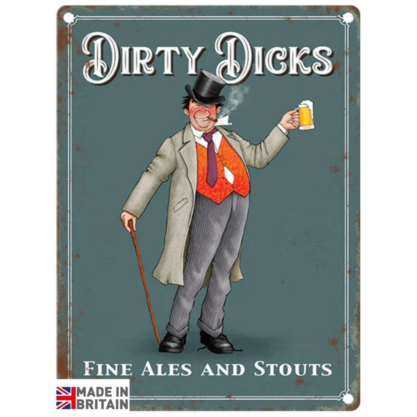 Small Metal Sign 45 x 37.5cm Pub Signs Dirty Dicks