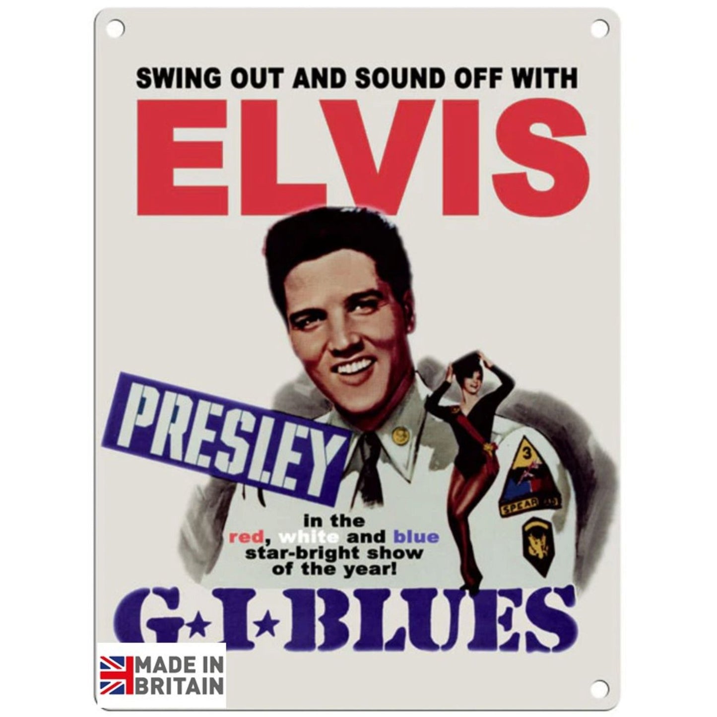 Large Metal Sign 60 x 49.5cm Movie Poster Elvis G.I Blues