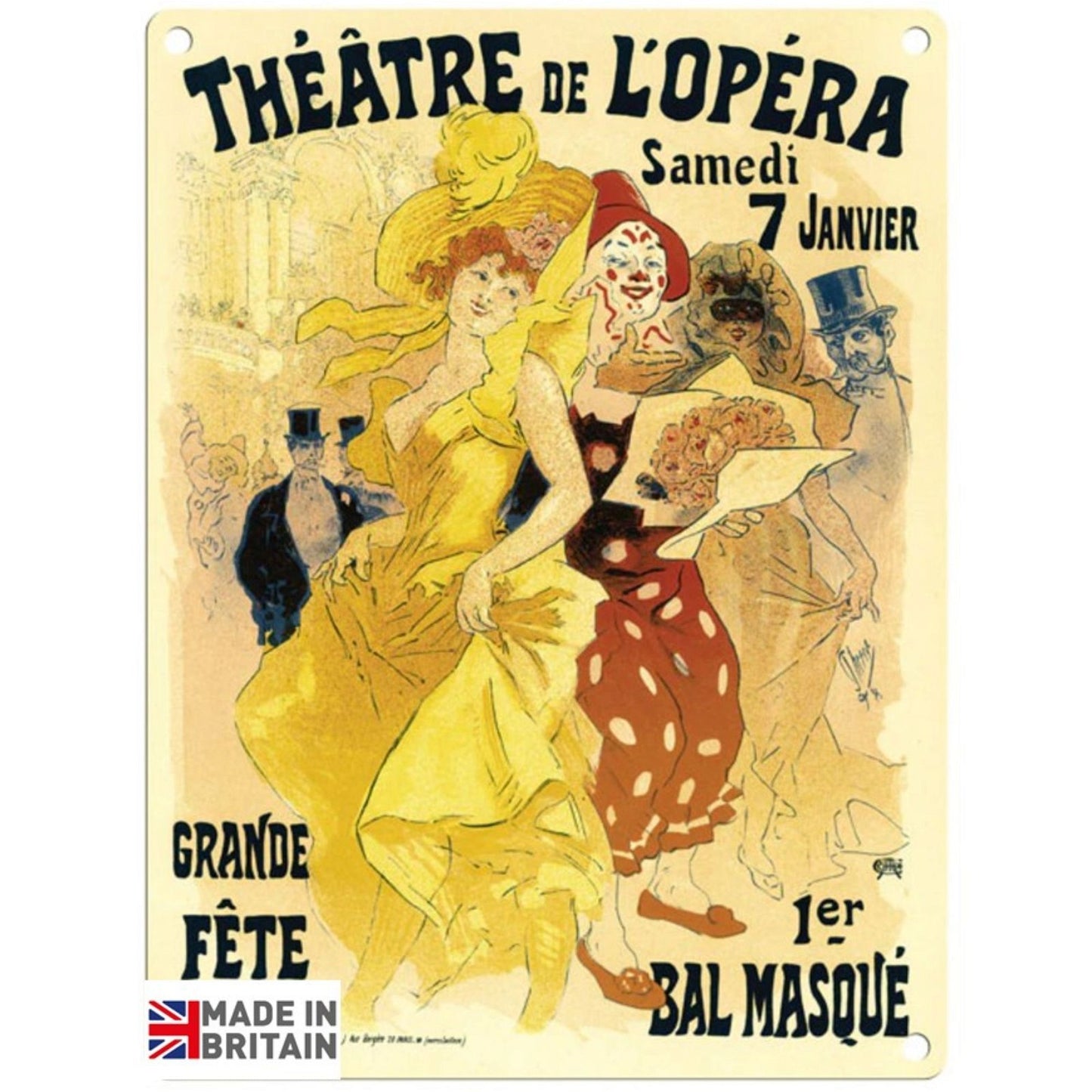 Small Metal Sign 45 x 37.5cm Vintage Retro Theatre De L'opera