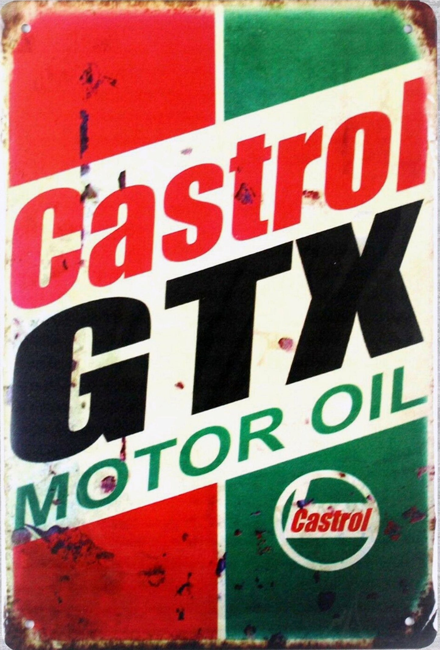 Small Metal Sign 45 x 37.5cm Castol GTX Motor Oil