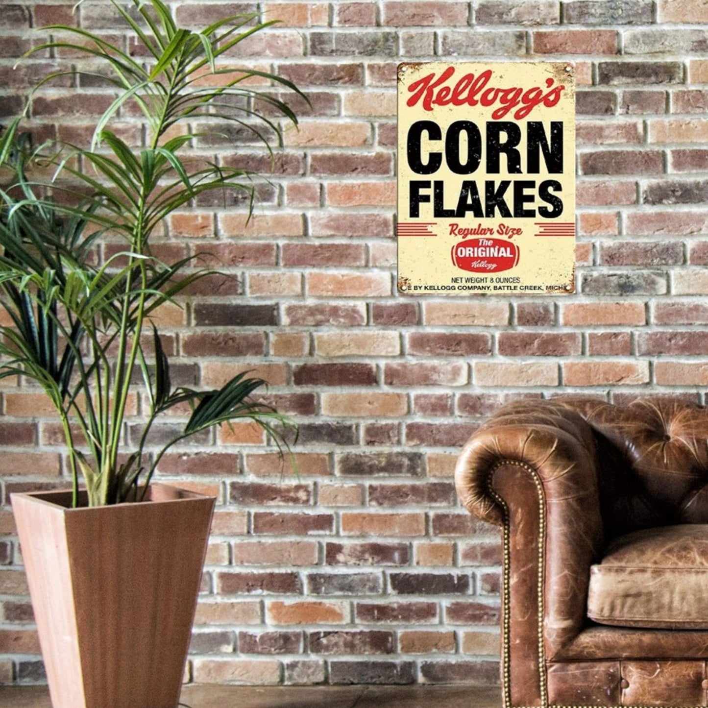 Large Metal Sign 60 x 49.5cm Kellogs Corn Flakes