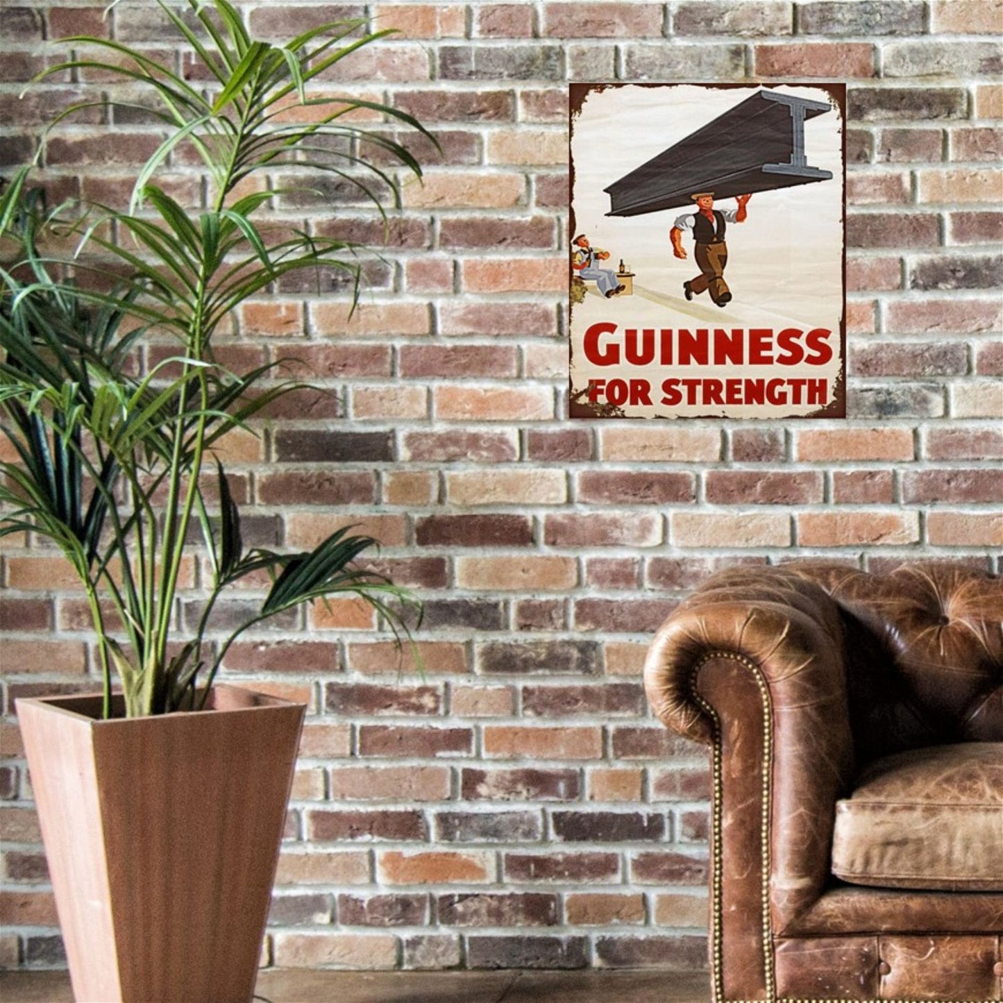 Large Metal Sign 60 x 49.5cm Guinness Beer Advert Girder