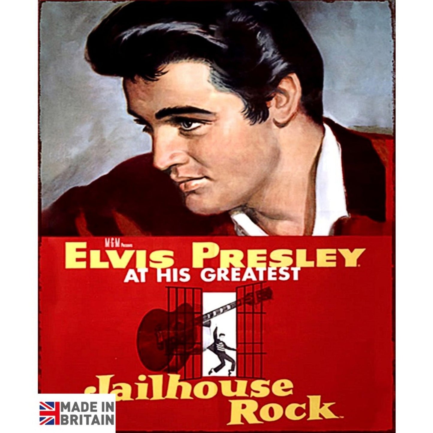 Large Metal Sign 60 x 49.5cm Elvis Presley Jailhouse Rock