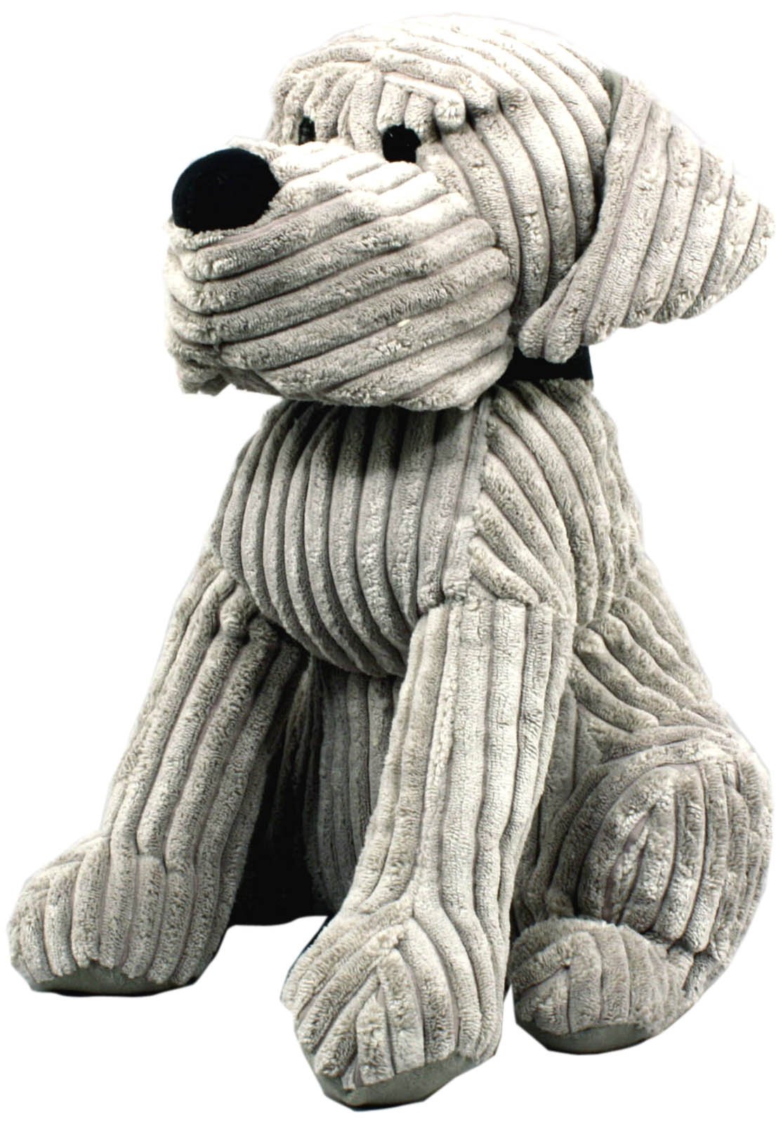 Large Grey Ribbed Dog Doorstop