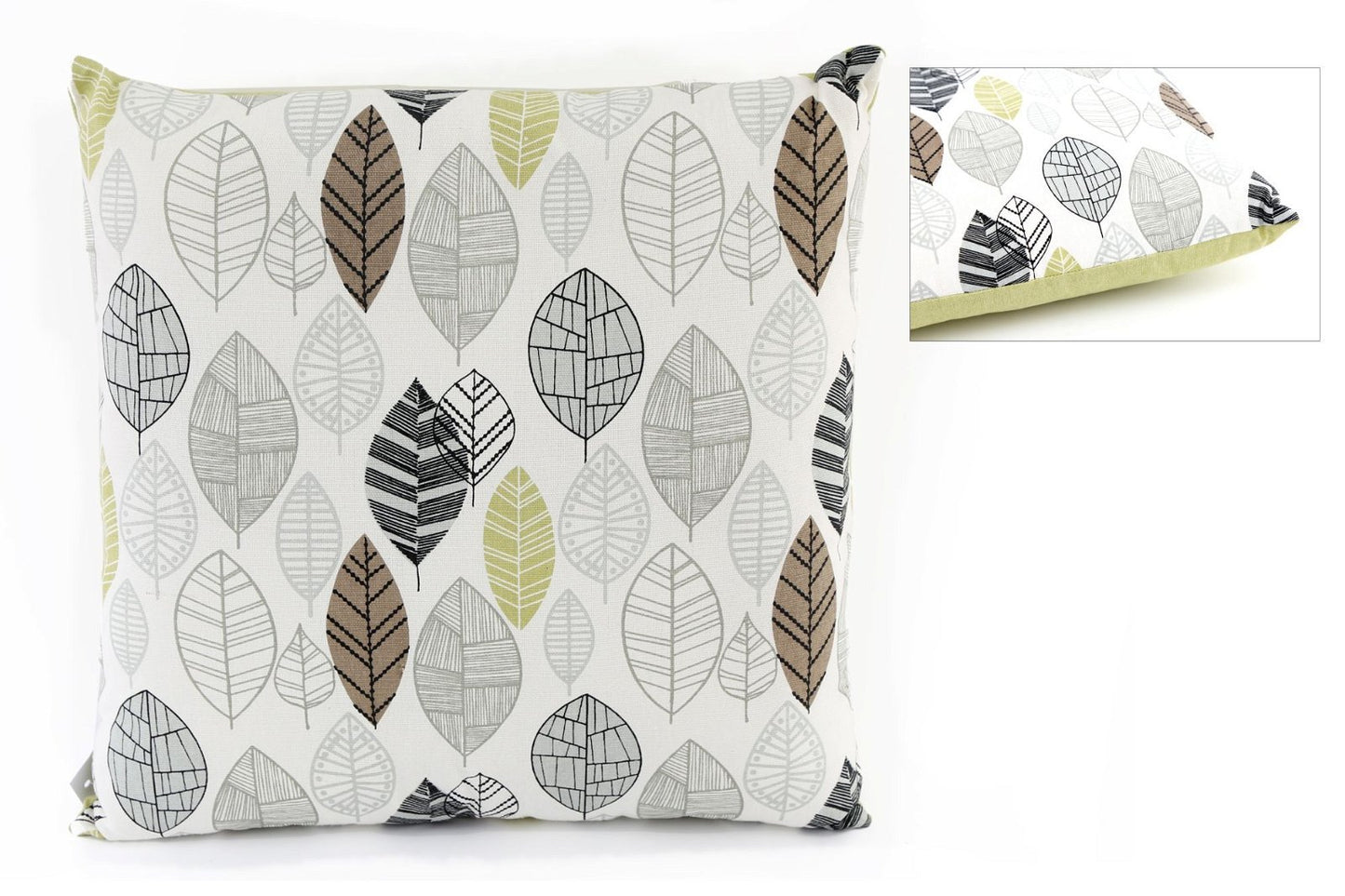 Scatter Cushion With Contemporary Green Leaf Print Design 37cm