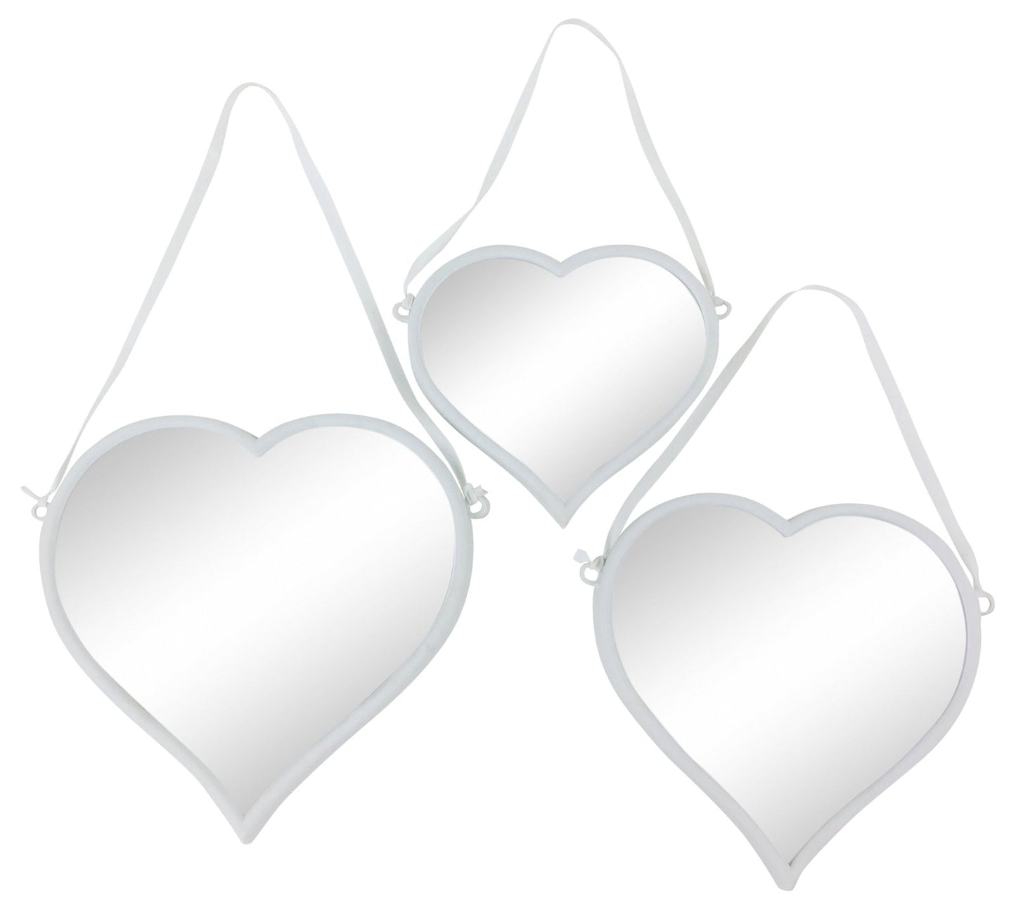 Set of 3 Hanging Heart Mirrors