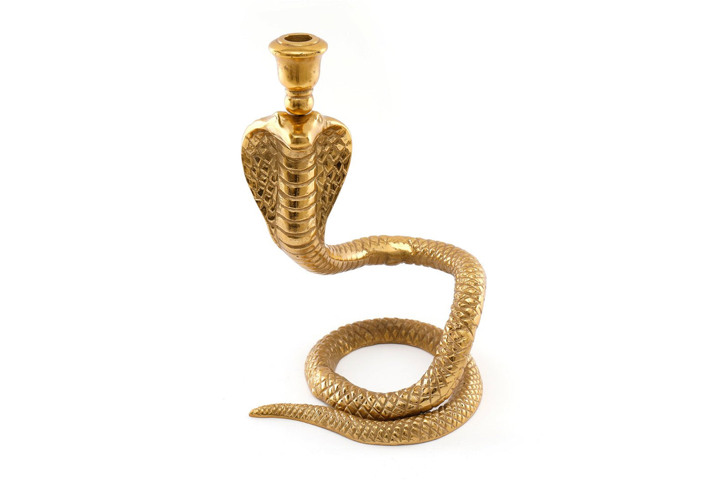 Large Gold Snake Candle Holder, 37cm